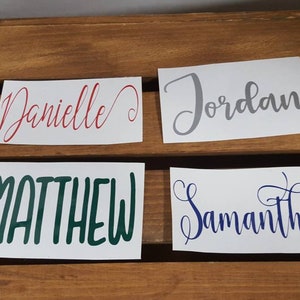 Custom Glitter Vinyl Decal Name, Name Decal, Personalized Vinyl Name Decal, Vinyl Name Decal, Laptop Decal, Wine Glass Decal, Custom Size
