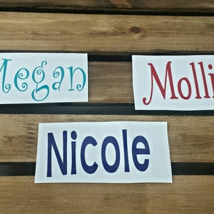 Custom Glitter Vinyl Decal Name, Name Decal, Personalized Vinyl Name Decal, Vinyl Name Decal, Laptop Decal, Wine Glass Decal, Custom Size
