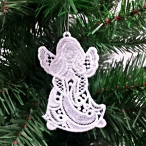 Set of 3 Free Standing Lace Ornament Angel Christmas Ornament ...