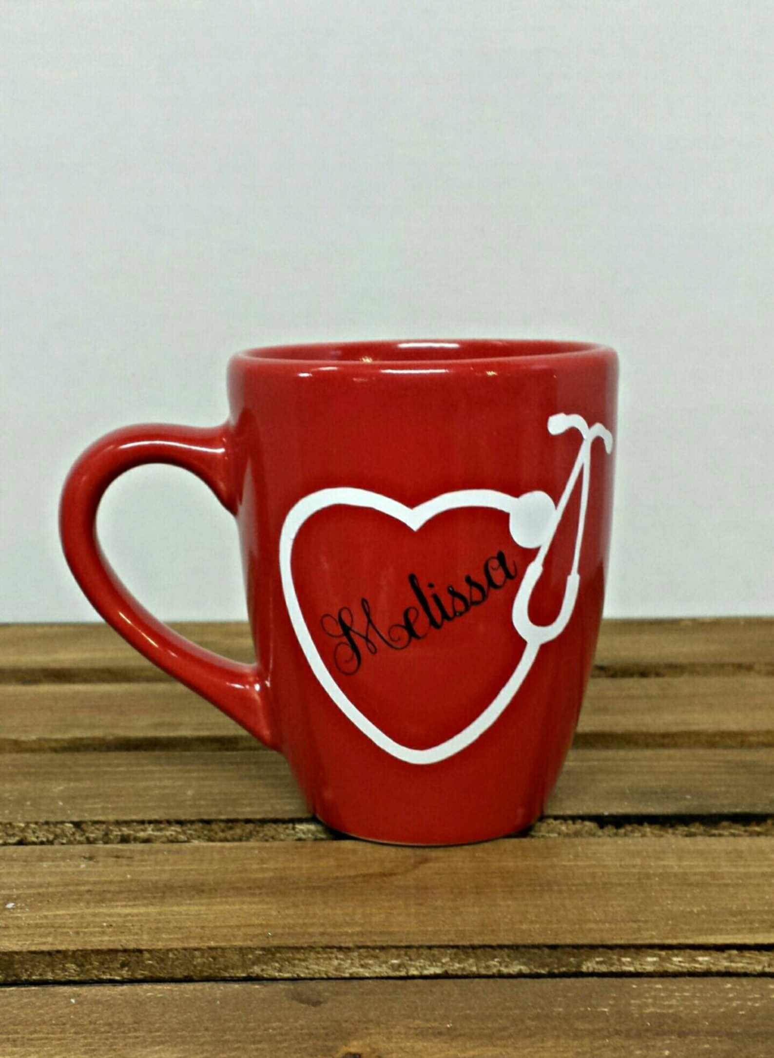 Nurse RN Personalized Coffee Mug Red and White Coffee Mug Etsy