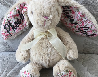 Bridesmaid gift/ Flower girl/ Personalised bunny/ Personalised soft toy/ bunny teddy