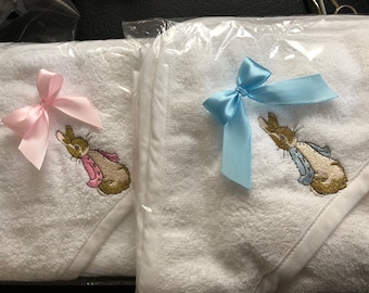 Peter Rabbit Badetuch für Babys mit Kapuze/Unisex/Beatrix Potter/Peter Rabbit/Flopsy Rabbit