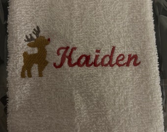 Reindeer rote Nase Gesichtstuch Unisex / Weihnachtsmann / Weihnachtsmann / personalisiertes Gesichtstuch / kleines Geschenk