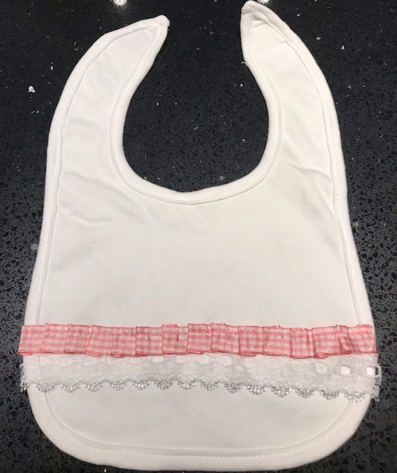Handmade christening special occasion bibs romany