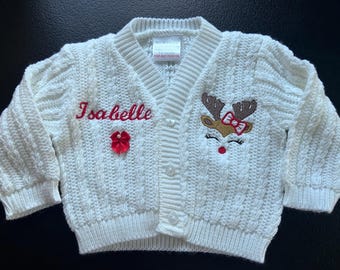 Babys erste Weihnachtsstrickjacke Rentier Unisex