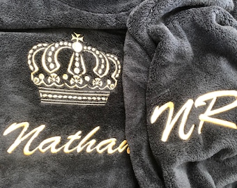 Personalised Mens Dressing Gown/ Dad Dressing Gown/ Fathers Day Present/ Dad Robe/ Dressing Gown Personalised/Christmas Gift For Dad