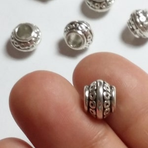 10pcs Lantern Spacer Beads Antique Silver 8x6mm - B02830