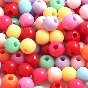 200pcs Colourful Round Acrylic Craft Beads 6mm - B0090479