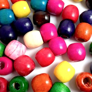 25pcs Wooden Drum Beads Mixed Colour 17x16mm - B06710