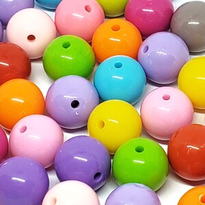 10pcs Assorted Large Acrylic Round Craft Beads, 16mm - B22325