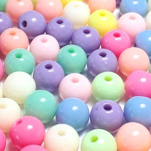 100pcs Pastel Round Acrylic Craft Beads 8mm - B28559