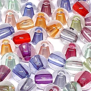 200pcs Clear Centre-Lined Mixed Colour Acrylic Beads 6mm - B719814