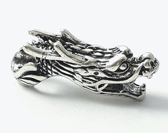 Antiqued Dragon Spinner Custom Year Stainless Steel Heart Bead Charm Antiqued Dragon Spinner Custom Year Stainless Steel Heart Bead Charm