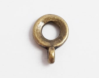 20pcs Small Ring Antique Bronze Bails 11x8mm - B12805