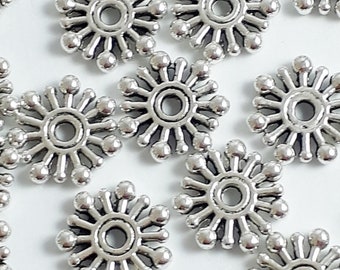 BULK 50 Spacer ring beads silver plated FS245