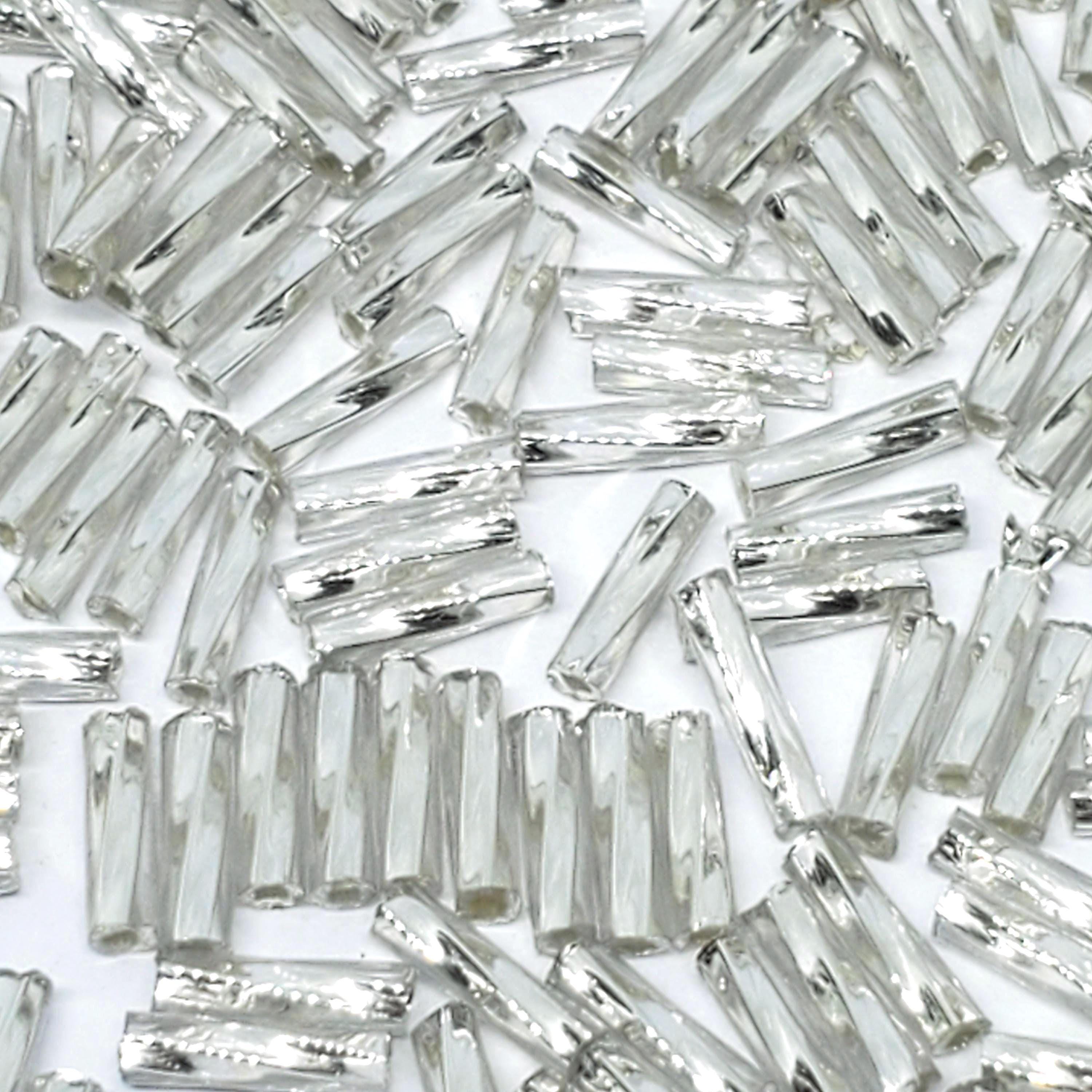 20g Silver Twisted Glass Bugle Seed Beads 6x2mm - B926874 - Etsy