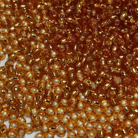 10g Size 8//0 Silver Lined Dark Topaz Toho Japanese Seed Beads 3.0 mm