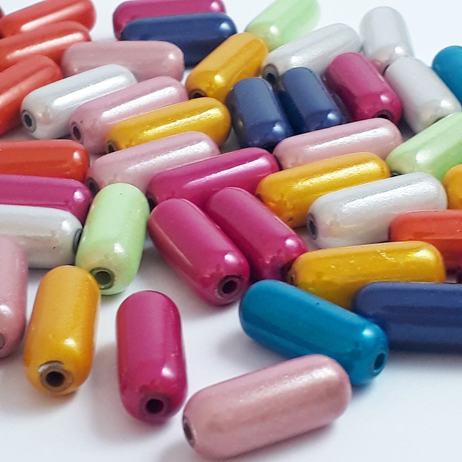 10pcs Acrylic Mixed Colour Miracle Tube Beads 16x7mm B49815 Etsy