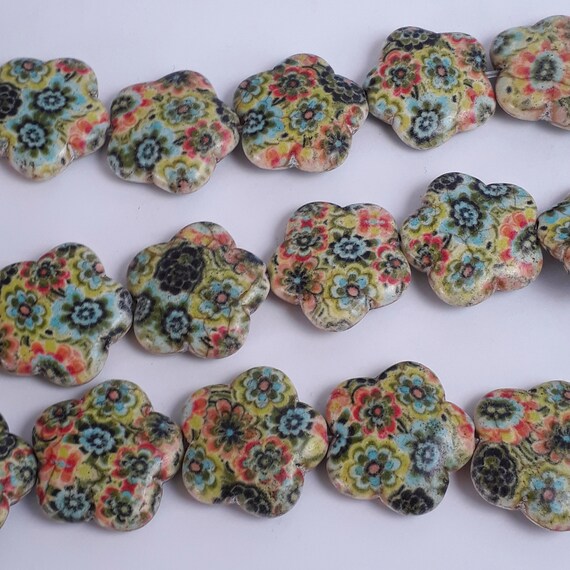 20pcs Bohemian Bright Howlite Stone Disc Beads, Grade D B18152 12mm