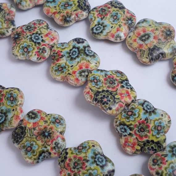 8pcs Bright Boho Lantern Howlite Stone Beads, B23010 Grade D 13x12mm