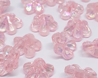 25 perles acryliques roses AB, clochettes, 12 mm - B715045