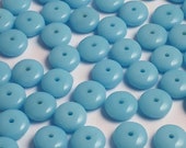 40pcs Light Blue Czech Glass Saucer Beads 6mm - GB805