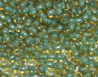 10g Lt Topaz - Sea Foam-Lined TOHO Seed Beads - 6/0-952