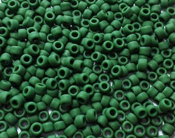 10g Opaque-Frosted Pine Green TOHO Seed Beads - 8/0-47HF