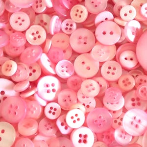 Pink Assorted Plastic Sewing Buttons 100g - CUK8