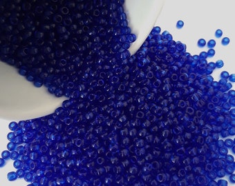 Dark Blue TOHO Seed Beads Size 11/0, Transparent Frosted Cobalt N 8DF ...