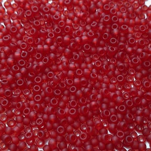 10g de miçangas TOHO de rubi transparente fosco - 11/0-5CF