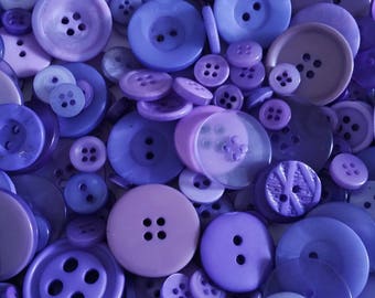 Purple Assorted Button Mix 50g (approx. 70pc) - CUK12