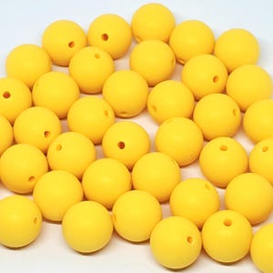 50 Stück Sonnengelb Matte Acryl Runde Handwerk Perlen, 12 mm - B755787
