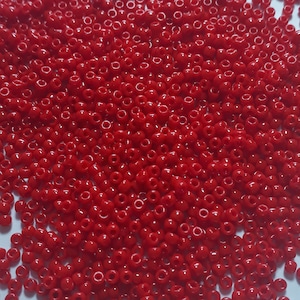 10g de miçangas japonesas TOHO vermelho cereja opacas - 11/0-45A