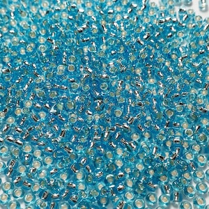 10g Silver-Lined Aquamarine TOHO Seed Beads 11/0-23 image 1