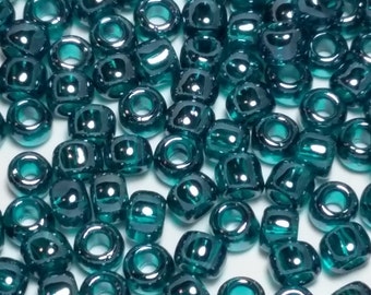 10g Transparent-Lustered Teal TOHO Seed Beads - 6/0-108BD