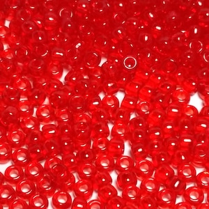 10g Transparent Siam Ruby TOHO Seed Beads - 8/0-5B