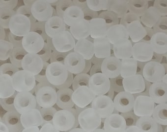 10g Transparent-Frosted Crystal TOHO Seed Beads - 6/0-1F