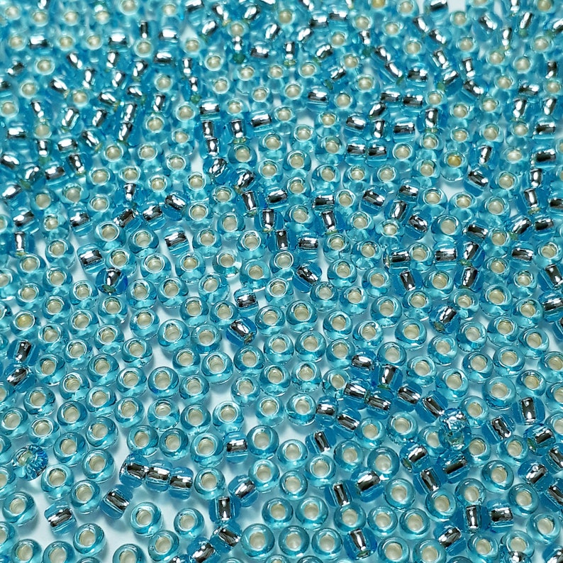 10g Silver-Lined Aquamarine TOHO Seed Beads 11/0-23 image 2