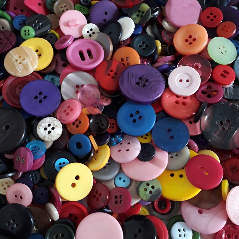 Assorted Plastic Craft Sewing Buttons 50g approx.60pcs Etsy