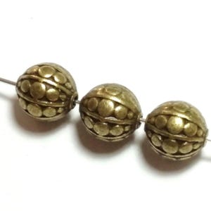 6pcs Antique Bronze Spotted Spacer Beads 10x9mm - K02720