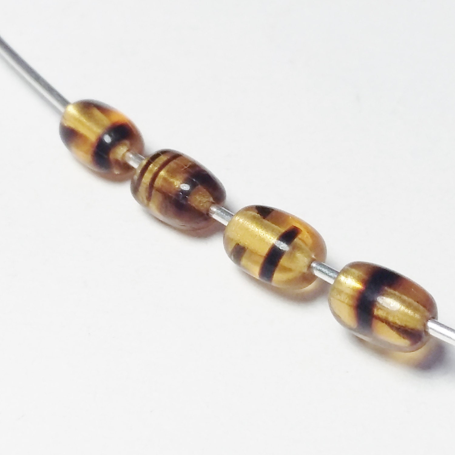 20pcs Dark Amber Czech Glass Rondelle Beads 3x6mm GB414