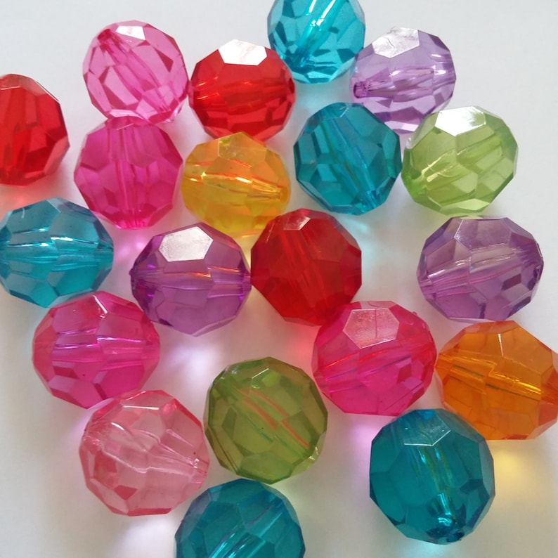 5pcs Large Acrylic Round Faceted Beads 20mm B22693 Etsy