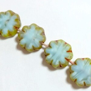 6 Stück Baby Blaue Table Cut Blumen Böhmische Glasperlen, 9 mm - GB48