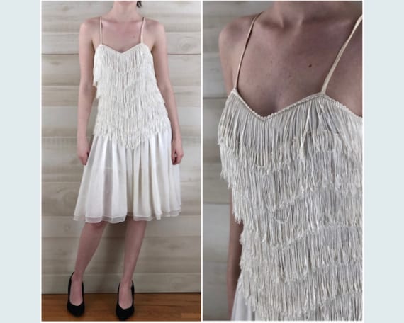 fringe tiered party dress