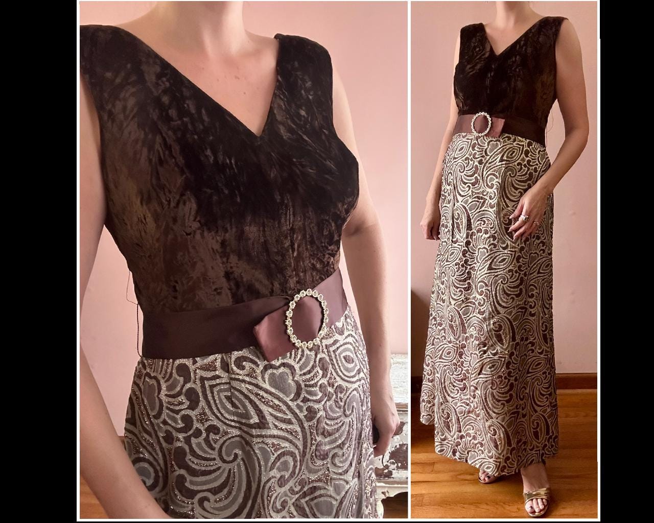 how to hide underwear lines in a dress Alexandra Pijut Coupe Dress in Metallic Blue Brocade