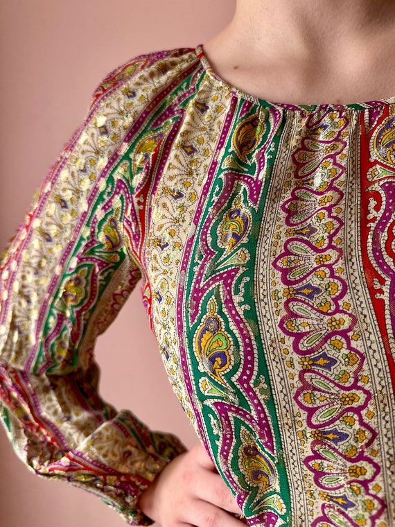 Vintage 60s Dress - Nat Kaplan Couture Silk Metal… - image 10