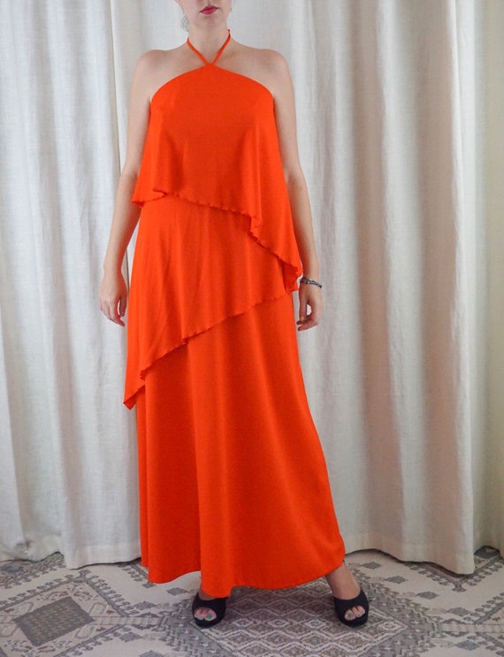 orange layered dress