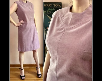 Vintage 60s Dress - Parnes Feinstein Mauve Pink Sheath - Mod Minimalist