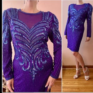 chinese dress ladies Iridescent Sequin Off Shoulder V-Neck Long Sleeve Mermaid Prom Dress main image 1